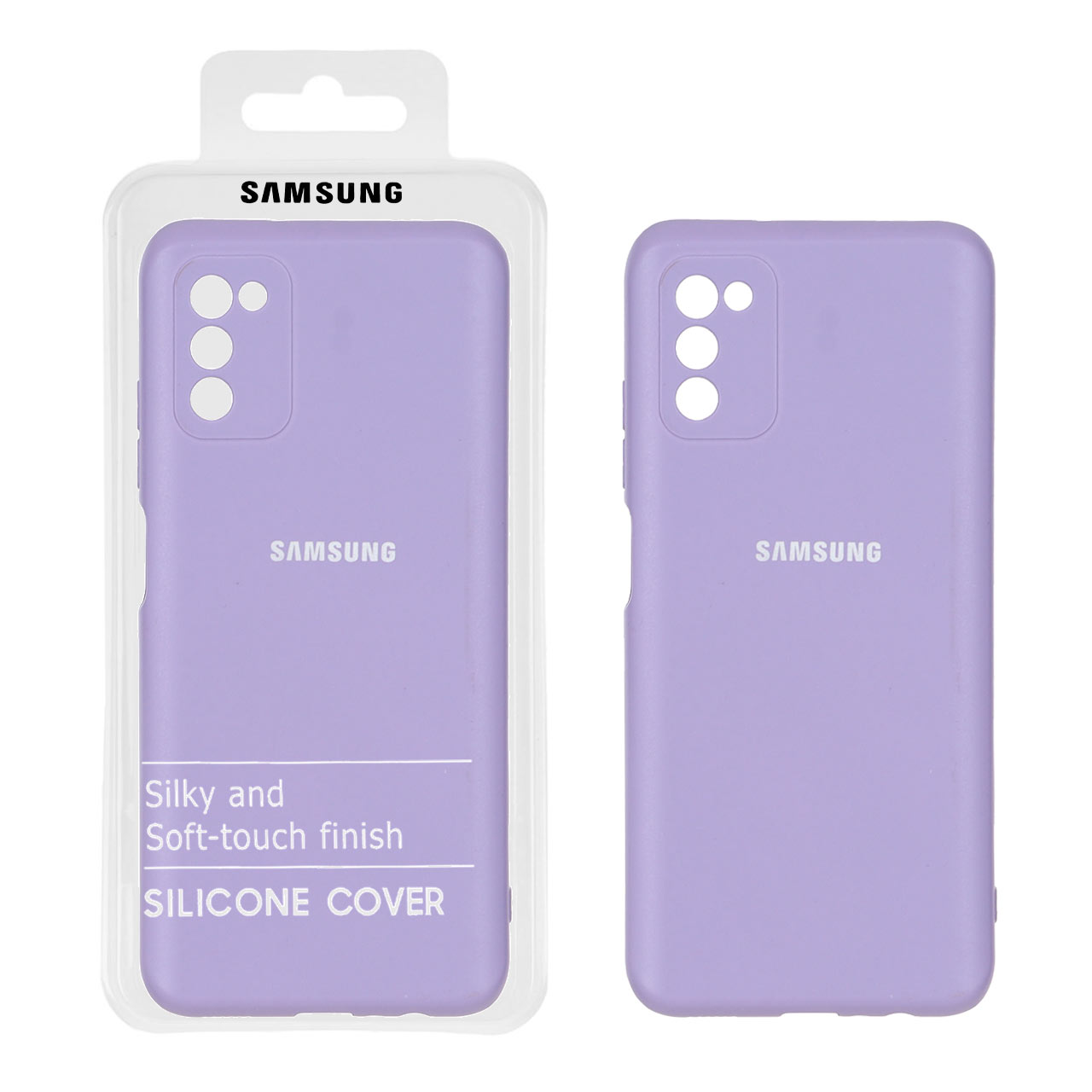 قاب نیو سیلیکون محافظ لنزدار RFF مدل Samsung A03S / A02S - یاسی (پک دار)